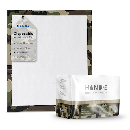 Hand-E Camo Underpads 17 x 24 25 Pack Highly Absorbent 25PK HND-82119